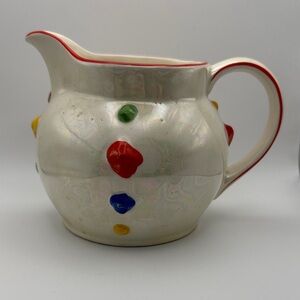 Vintage Czechoslovakia hand-painted lusterware pitcher